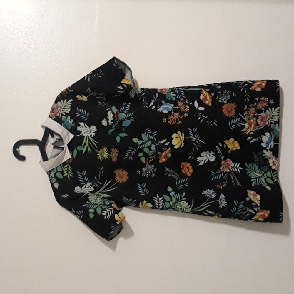 Womens floral printed polyester shirtdress